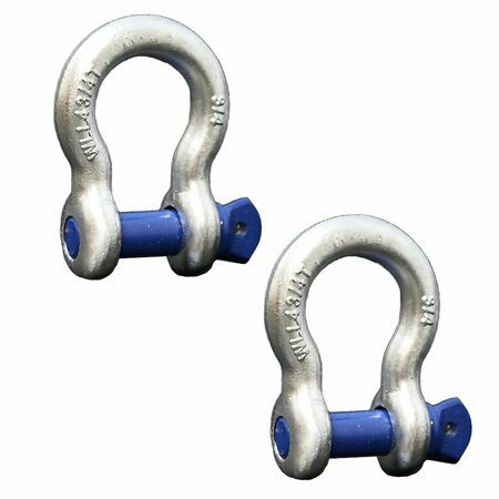 BOXER TOOLS Forged Anchor Shackle 3/4-in. Heavy Duty Forged Steel - Load Capacity up to 4.75 Ton, 2PK FH409-34-2